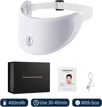 Inspire Curations 7 Color LED Neck Light Therapy Mask For Skin Care And Rejuvenation with Box