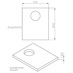 Neuesbad Wannenträger für RIHO Velvet Sole 100x80x3 SD 90109