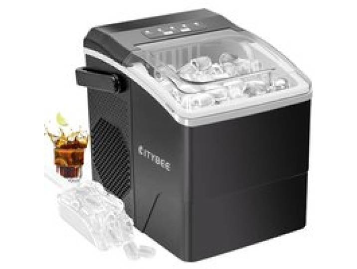 Machine à glaçons 12kg/24h 9 glaçons en 6min 2 tailles Silencieuse Autonettoyante Compacte avec pelle Maison/Bar/Bureau
