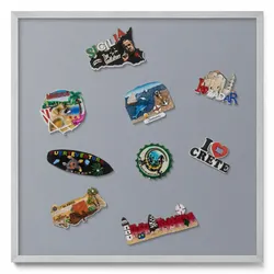 MAGNETTAFEL 50x50 cm Silberner Rahmen Grau