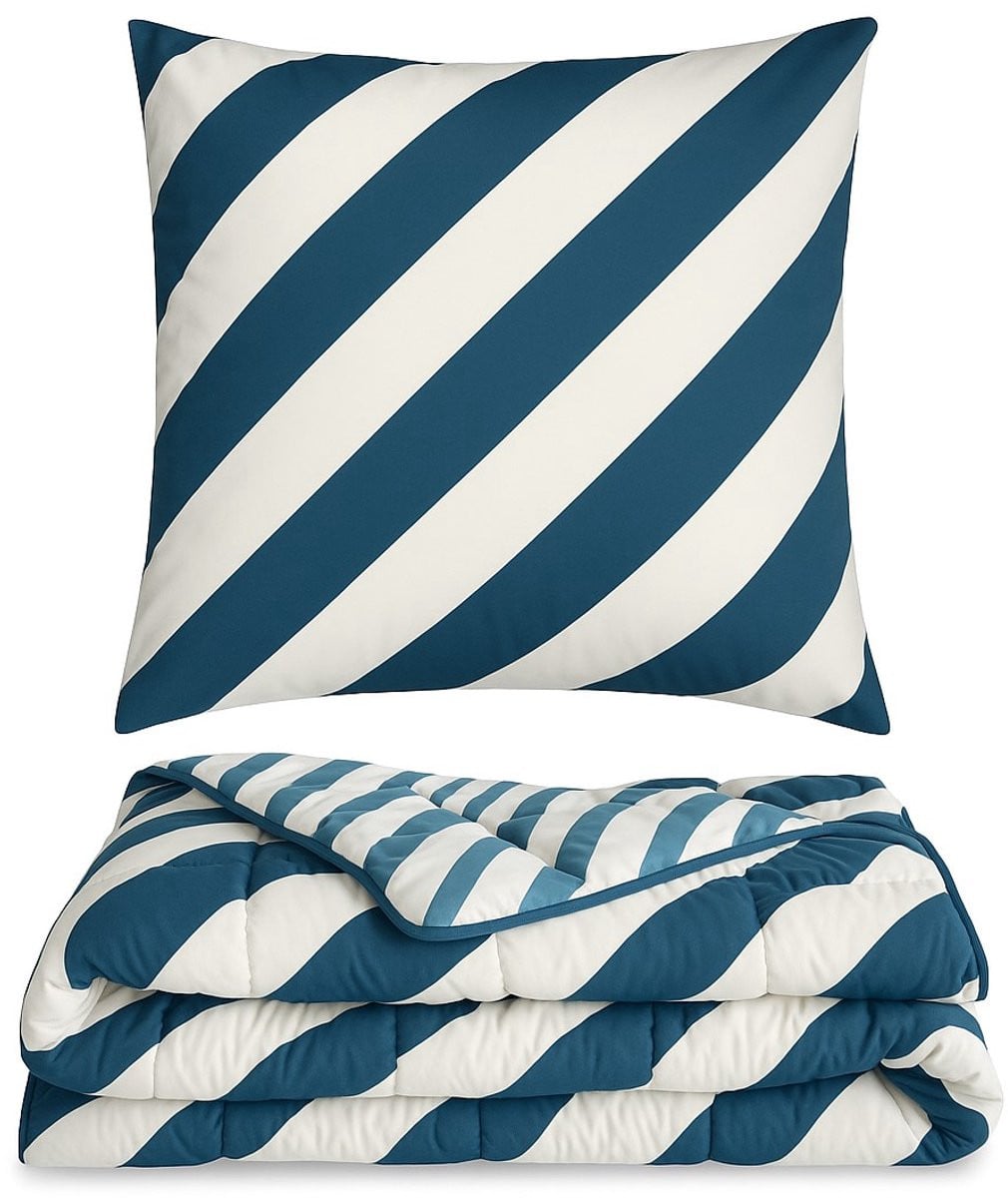 Ambiante Mares dekbedset inclusief 2 kussenslopen - Blauw - 140x200 cm