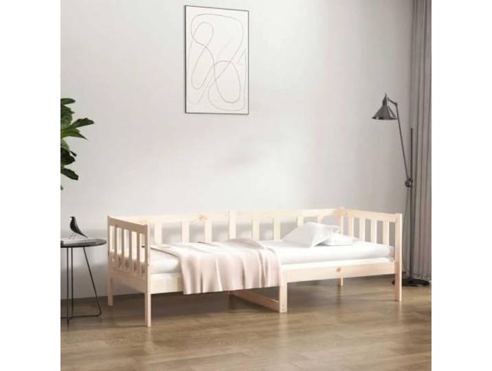 RJPLMFV Tagesbett aus massivem Kiefernholz, 80 x 200 cm, ohne Matratze Lattenrost inklusive, Stauraum unter dem Bett, 3 Sicherheitsbarrieren, Schlafsofa 2 in 1