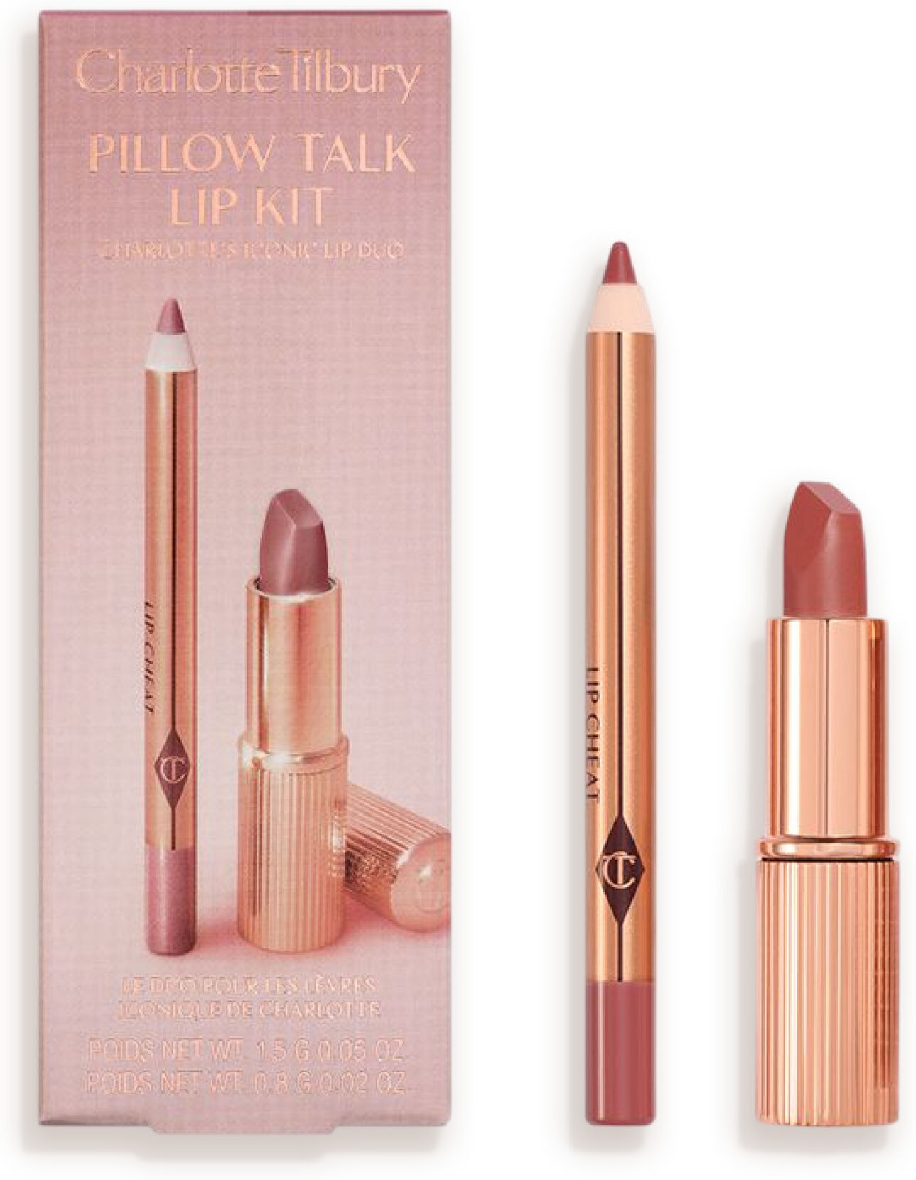 Mini Pillow Talk Lip Kit - Pillow Talk Medium Charlotte Tilbury 1514 Mini Pillow Talk Lip Kit Size: