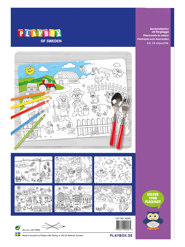 Playbox DIY-Tischsets - ab 3 Jahren - 24 Stück - onesize