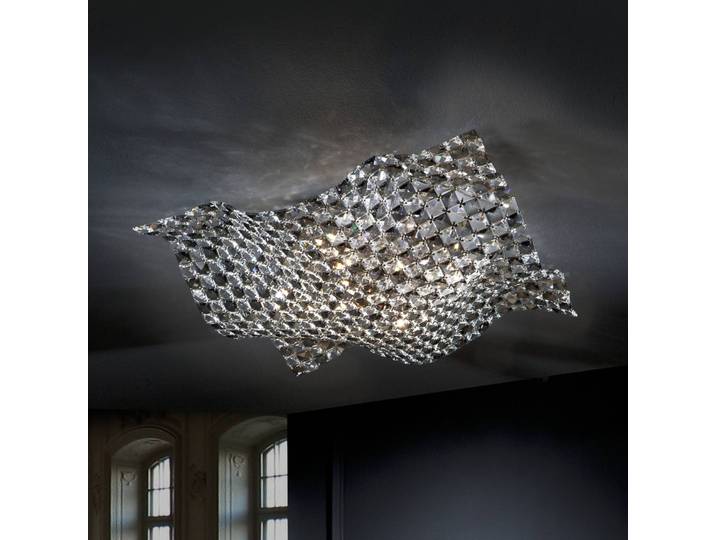 Schuller Valencia Kristall Deckenleuchte SATEN, klar / transparent, für Wohn- / Esszimmer, Kristall