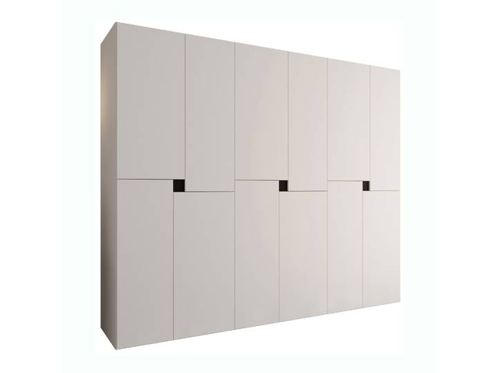 Drehtürenschrank Weiß 12 Drehtüren 9 Fächer 3 Kleiderstangen 270 x 52 x 203 cm hochwertig Verarbeitet Soft-Close Funktion Kleider