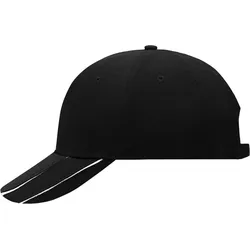 Myrtle Beach Unisex Gebürstete 6-Panel Groove Kappe Klassische Cap MB601 black/white one size