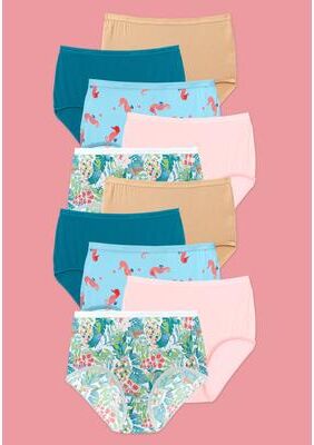 Plus Size Women's Full Coverage Cotton Brief 10-Pack by Comfort Choice in Island Pack (Size 8) Underwear