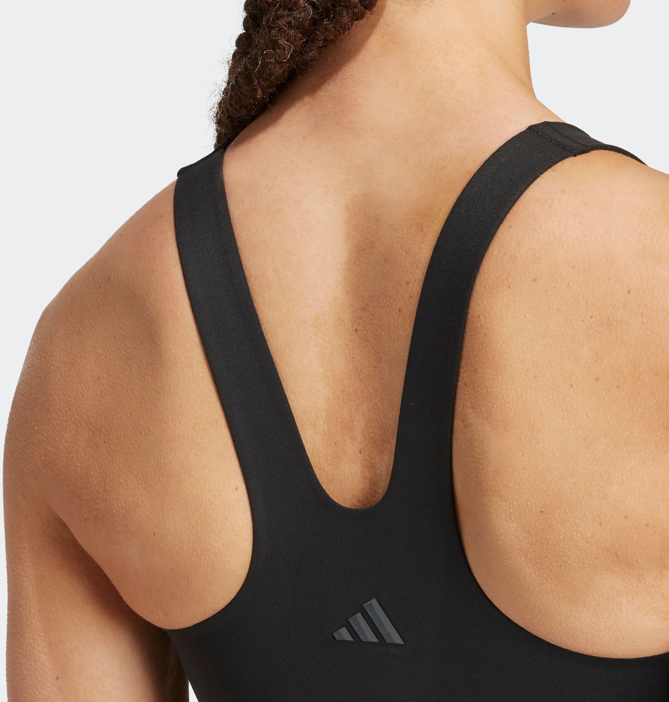 Sport-BH ADIDAS PERFORMANCE "ALL ME MEDIUM-SUPPORT LONG LINE BRA", Damen, Gr. L, Cup A/B, schwarz (schwarz a, b), Obermaterial: 79% Polyester, 21% Elasthan, BHs Sport-BH schwarz a, b L, Cup A/B