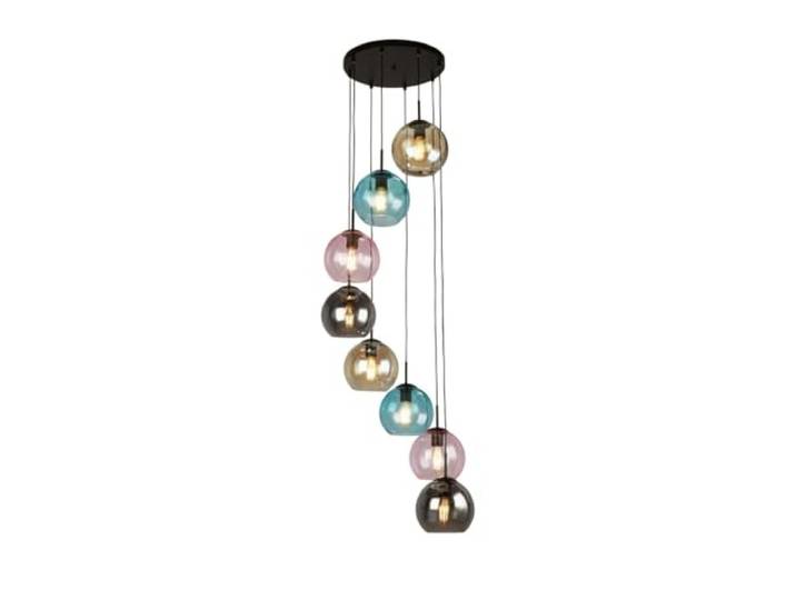 Searchlight Mardi Gras II 8-flammige Pendelleuchte aus schwarzem, farbigem Glas