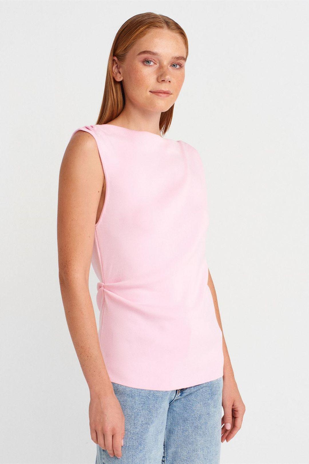 Mouwloze Boot-Hals Gebreide Blouse