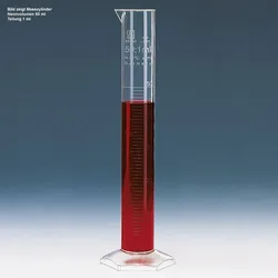 Messzylinder hohe Form erhabene Graduierung 100 ml : 1 ml PMP 10 Stück