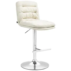 CLP Barhocker Damar Stoff chrom   Farbe: creme, Gestell Farbe: chrom