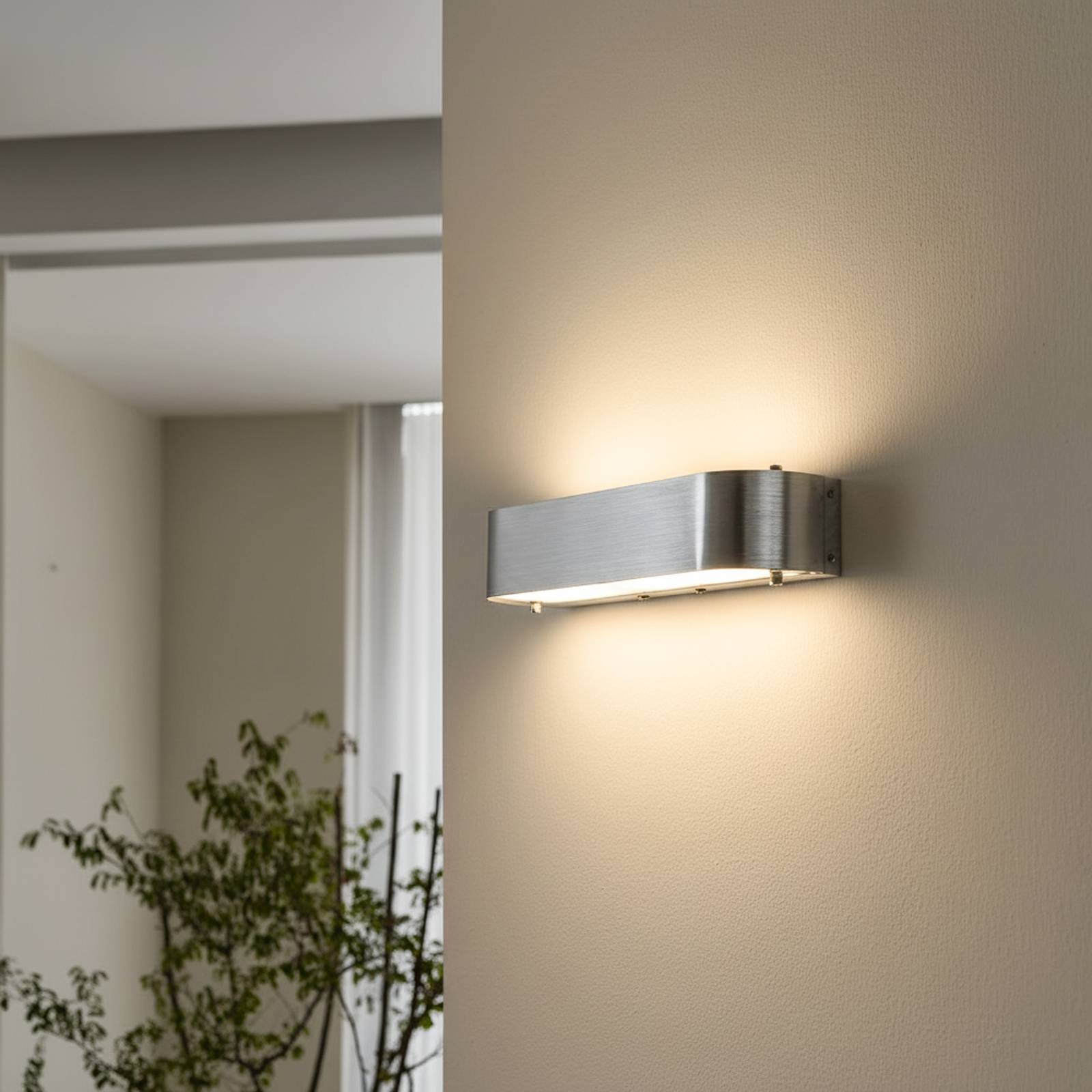 Wall Light Nika Lindby, dimmable, Alu / grey / zinc, Bedroom, metal, Modern, Wall Light