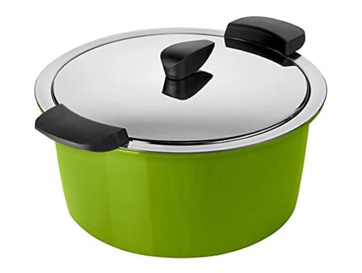 KUHN RIKON HOTPAN Kochtopf mit Deckel mit Thermoschüssel zum Essen warmhalten, Grün, 3 Liter, 22 cm, dampfgaren, warmhalten, induktionsgeeignet, Edelstahl, Stainless Steel