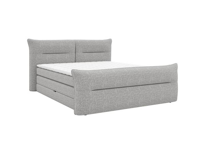 Chameo Boxspringbett, Grau, Kunststoff, H2, 7-Zonen, 180x200 cm, Bettkasten, gepolstertes Kopfteil, Stoffauswahl, Topper durchgehend, In verschiedenen Grössen erhältlich, Härtegradauswahl, Matratze geteilt, Bezug mit Silberionen antiallergisch, Schlafzimmer, Bett, Doppelbetten