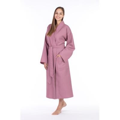 Unisex-Bademantel FRAMSOHN FROTTIER "leger geschnitten, hergestellt in Österreich" Gr. S, rosa (antik rose), L:120cm, Waffelpiqué, Hausmäntel, Unisex Waffelpiqué