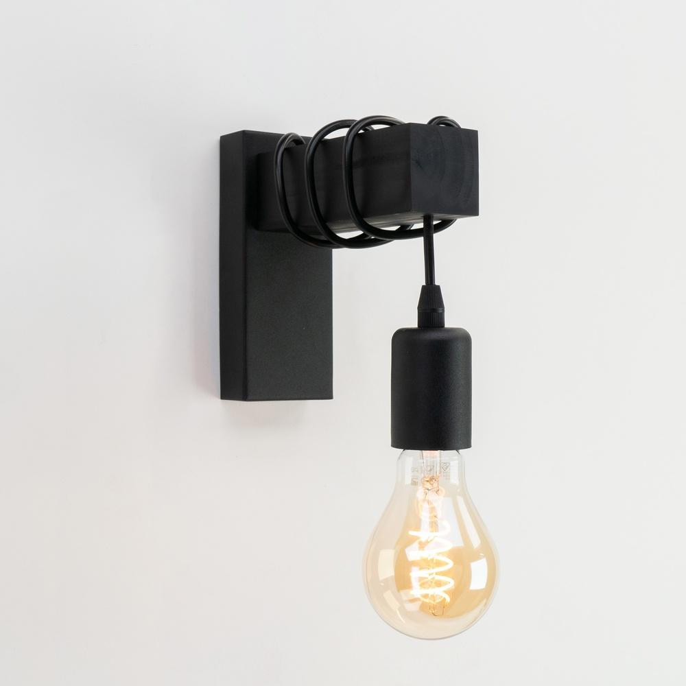 Eglo Townshend wandlamp zwart hout