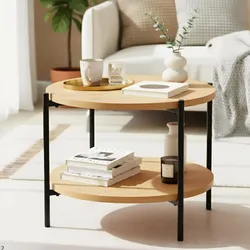 CLP Couchtisch Edduma 50 cm   Farbe: natur, Größe: Ø 50 cm