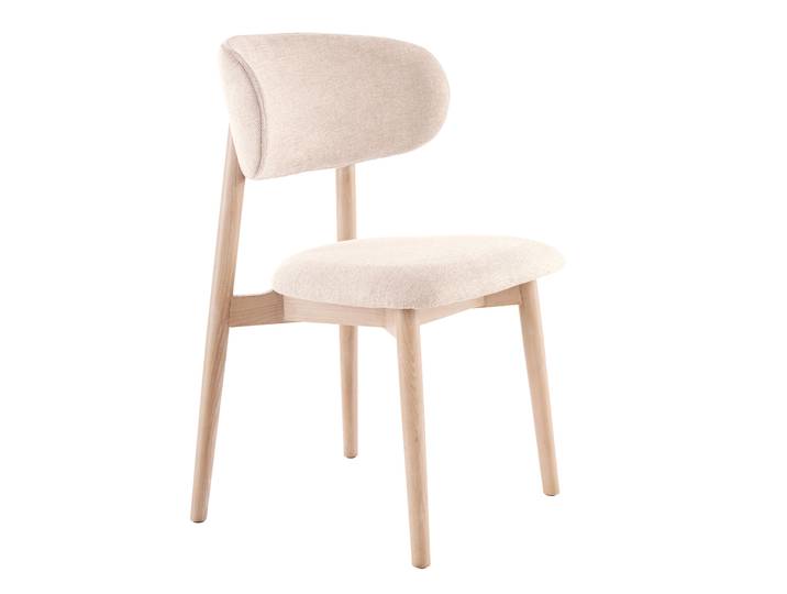 4-Fussstuhl HOMSY BY ANA JOHNSON Elmys , beige (cream, natur, cream), B:54cm H:81cm T:47cm, MDF, Massivholz, Polyester, Stühle, 4-Fussstuhl