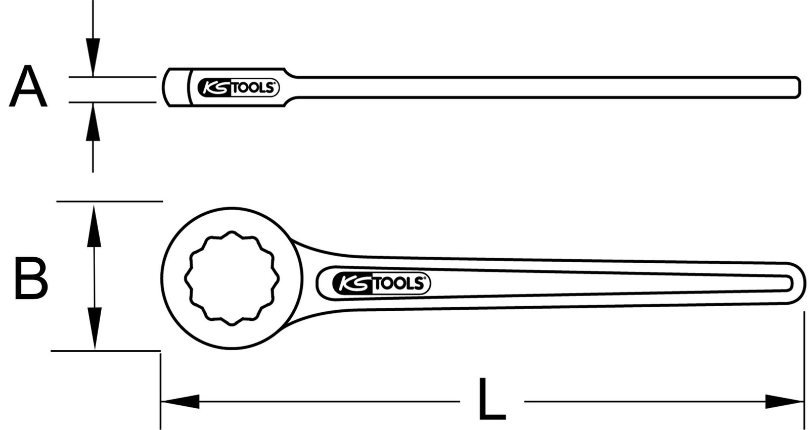 KS Tools ringsleutel 963.7575 aluminium-brons, 145 mm