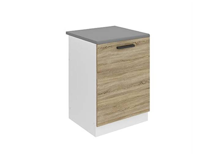 Belini Spülenschrank SDZ 60 cm, mit Arbeitsplatte, Sonoma-Eiche Unterschrank Küche, Spülenunterschrank, Küchenunterschrank Breite, mit 1 Tür