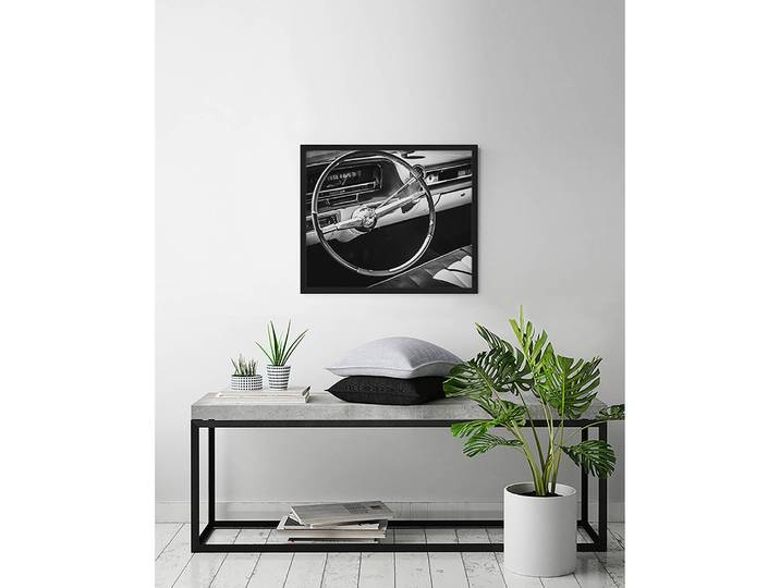 Bild Steering wheel Rahmen: Massivholz Buche, lackiert Abdeckung: Plexiglas Schwarz 63 x 53cm