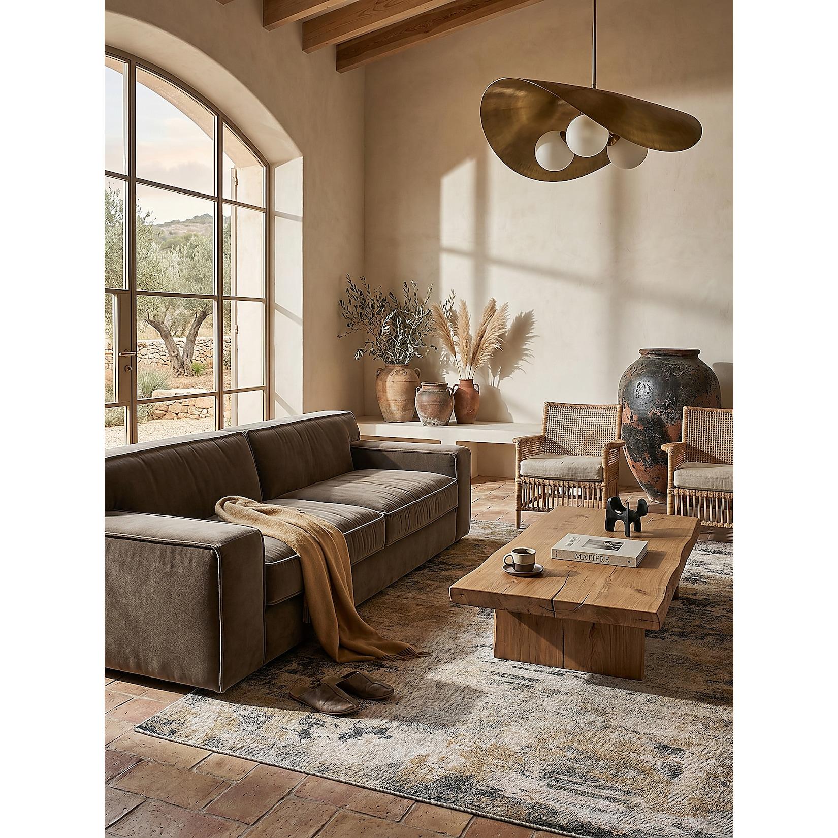 Teppich abstrakt Gelb-Natur 152 x 230 cm - HURST Kadima Design