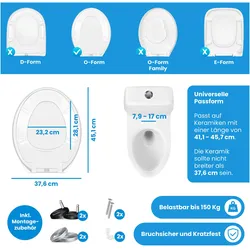Kesser, WC Deckel, Toilettendeckel mit Absenkautomatik & Softclose aus Duroplast