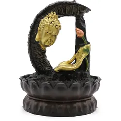 Tabletop Water Feature - 30cm - Golden Buddha & Lotus