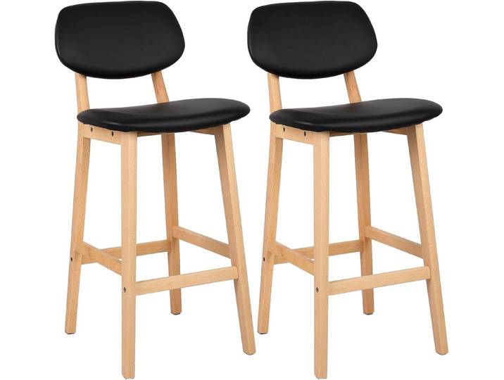 Woltu Barhocker, Barhocker 2er Set Barstühle Gut Gepolsterte aus Kunstleder