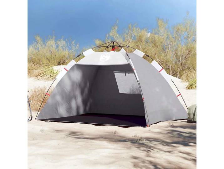 vidaXL Strandzelt 2 Personen Grau Quick Release Wasserdicht