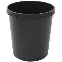 PROREGAL SparSet 4x Klassischer runder Kunststoff Papierkorb | 18 Liter | HxBxT 32x31x31cm | Schwarz