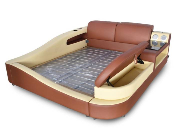Xlmoebel Polsterbett Multifunktionales Doppelbett mit Stauraum und verstellbaren Teilen (Multifunktions Bett, 1-tlg., Multifunktions Bett), Hergestellt in Europa