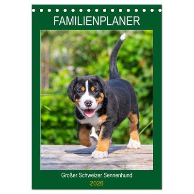 Familienplaner Großer Schweizer Sennenhund (Tischkalender 2026 DIN A5 hoch), CALVENDO Monatskalender