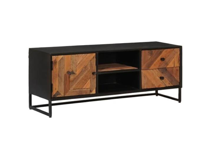 HKQWPBF TV-Schrank 105 x 30 x 40 cm Massivholz und MDF Minimalistisches Design, Holzoberflächen, mehrere Fächer, Kabel ordentlich, nur Innenbereich