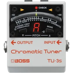 BOSS (Electronics) TU-3S Chromatic Tuner (Bass, Gitarre), Effektpedal, Weiss