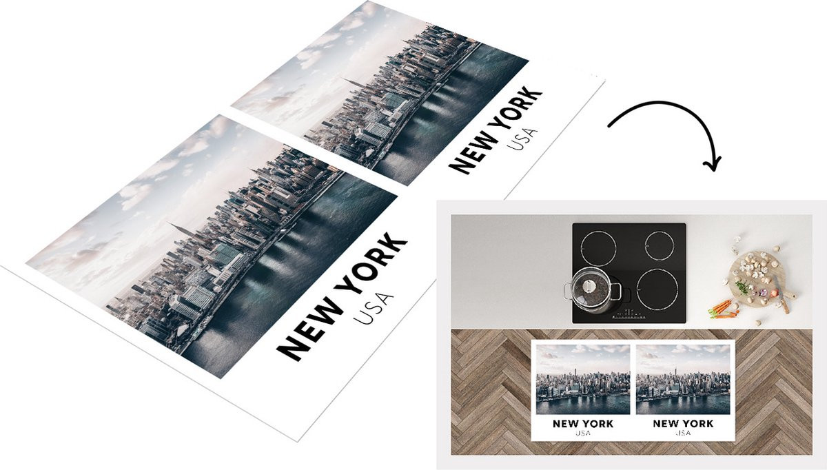 KitchenYeah Keukenloper New York Water - Vinyl - B/D: 120 x 60 cm