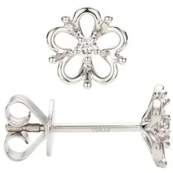 PLATINITY Blüten-Ohrstecker 2 Brillanten zus. ca. 0,05ct Platin 950