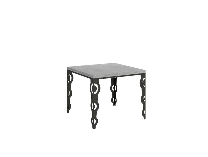 Table extensible portefeuille effet béton gris 90x90/180 cm