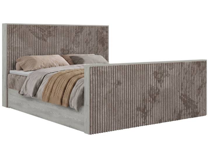 MKS MÖBEL Boxbett NORDIC DUO (Boxspringbett, Packung, Set, Multipocket-Matratze H3/H4, Frontblende, gepolstertes Kopfteil), Doppelbett, Frontblende, Möbelplattenelementen