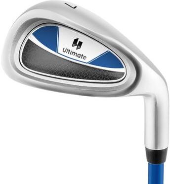 Costway Junior #7 Iron for Kids with Fiberglass Shaft and Headcover-Blue