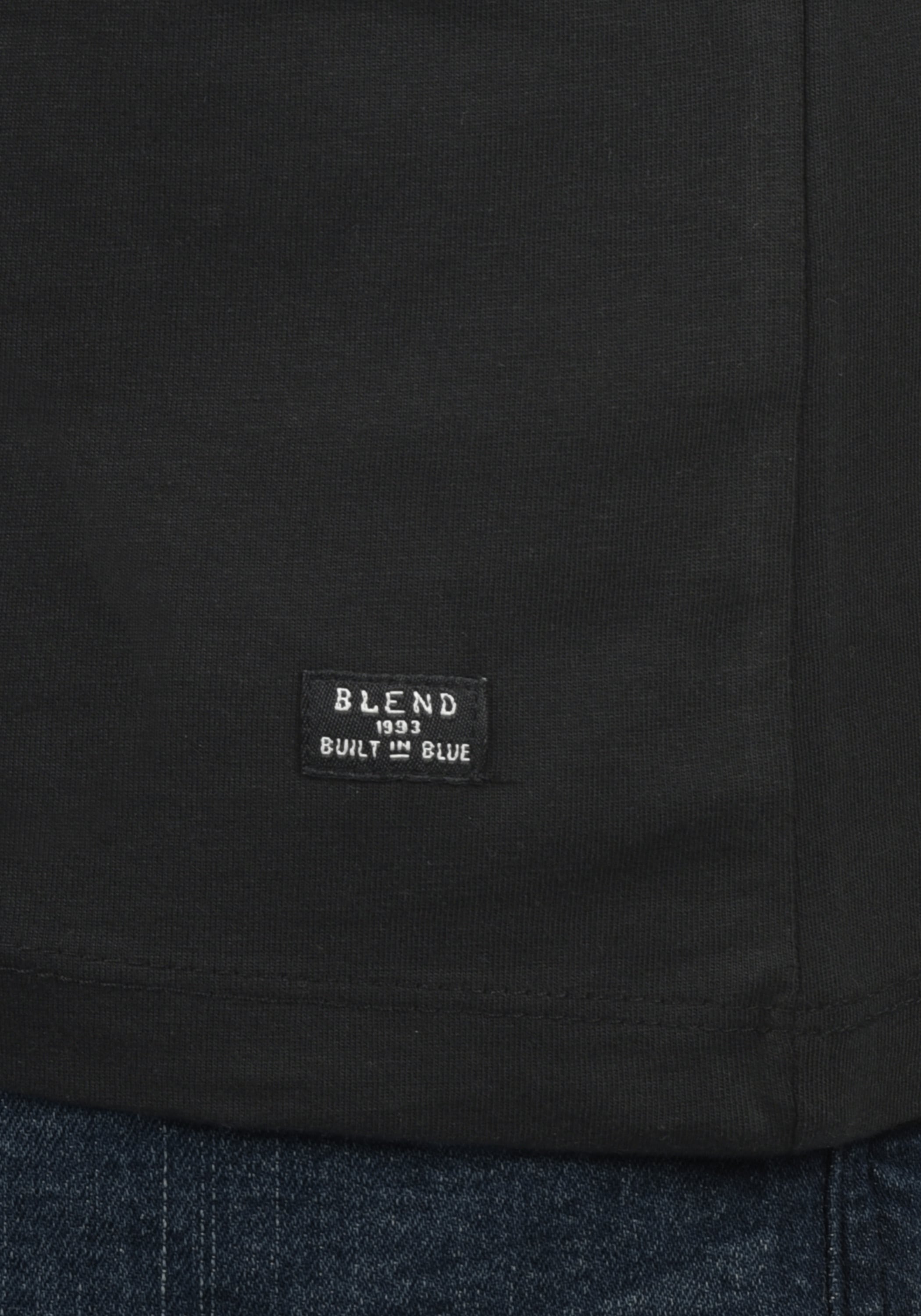 Rundhalsshirt BLEND "Rundhalsshirt BHDoppler", Herren, Gr. M, schwarz, Obermaterial: 100% Baumwolle CO., Shirts Rundhalsshirt