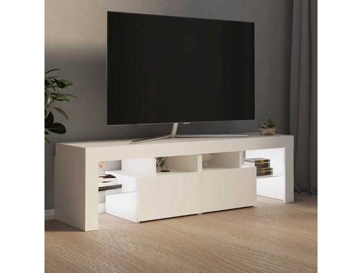 Meuble TV - VINGVO - YIN - LED RVB - Blanc laqué - Meuble TV avec lumières LED Blanc 140 x 36 5 x 40cm hot90772385