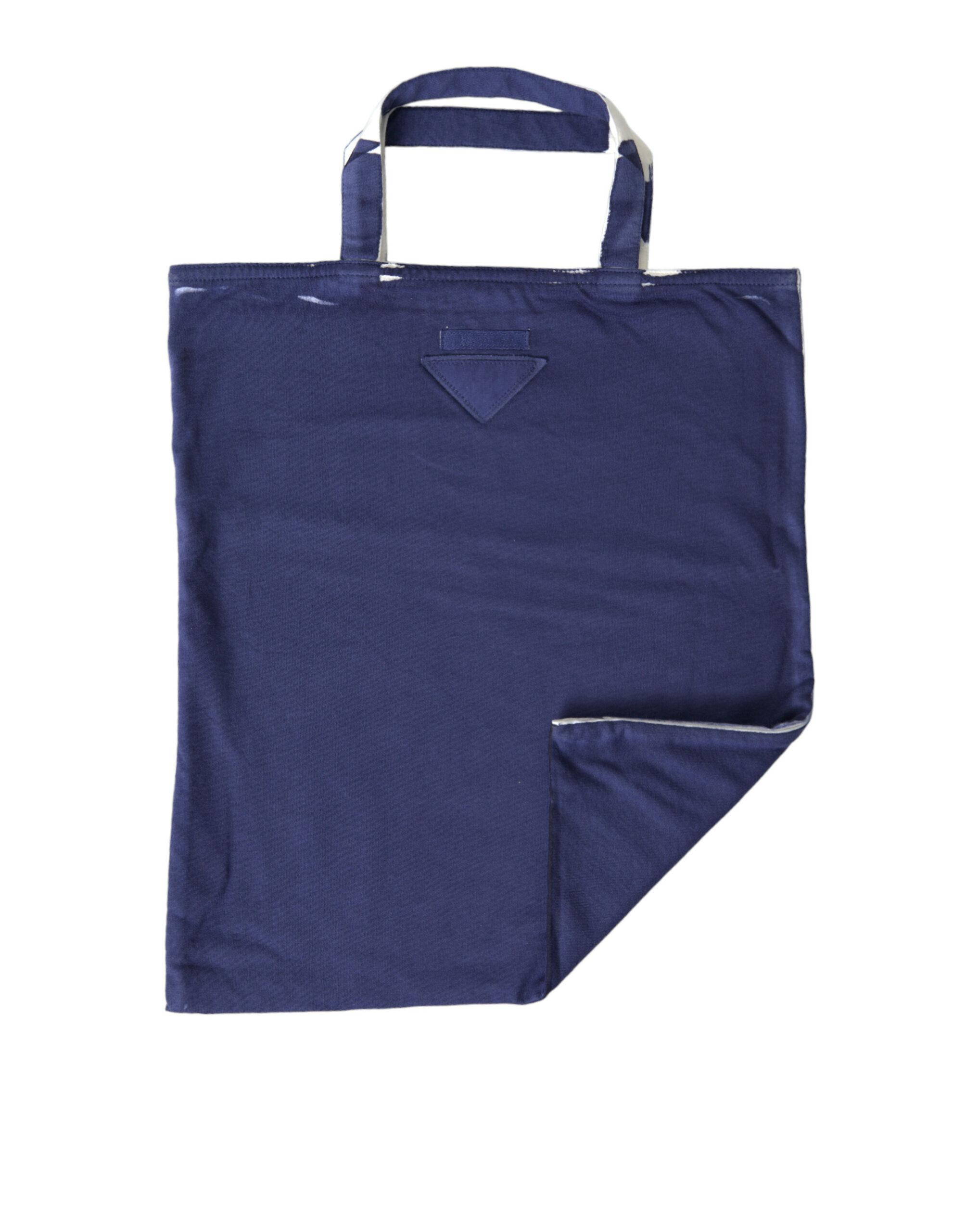 Blaues Jerseystoff-Logo Schulter-Einkaufs-Tote Tasche