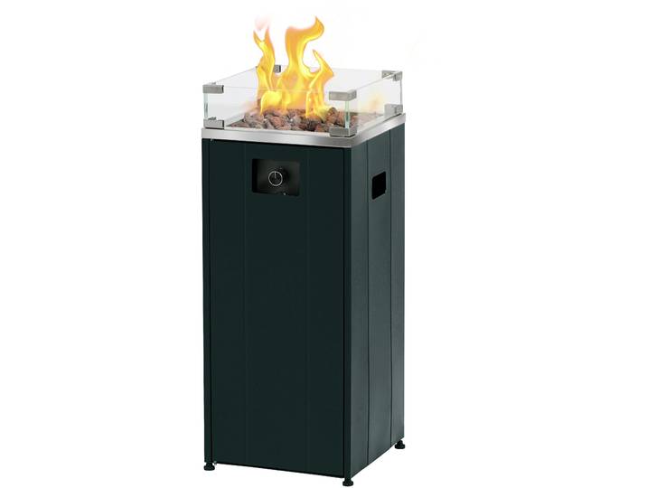 Feuerstelle BUSCHBECK Malta , schwarz, B:38cm H:91cm L:38cm, Stahl, Feuerkörbe, Feuerstelle, BxLxH: 38x38x91 cm, inkl. Lavasteine, für 11 kg Gasflasche