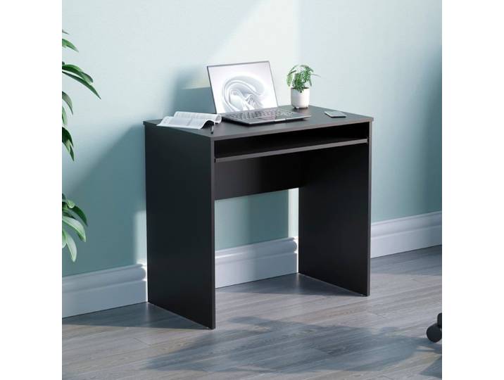 Bureau compact Huby – Bureau pour ordinateur portable meuble de bureau à domicile noir