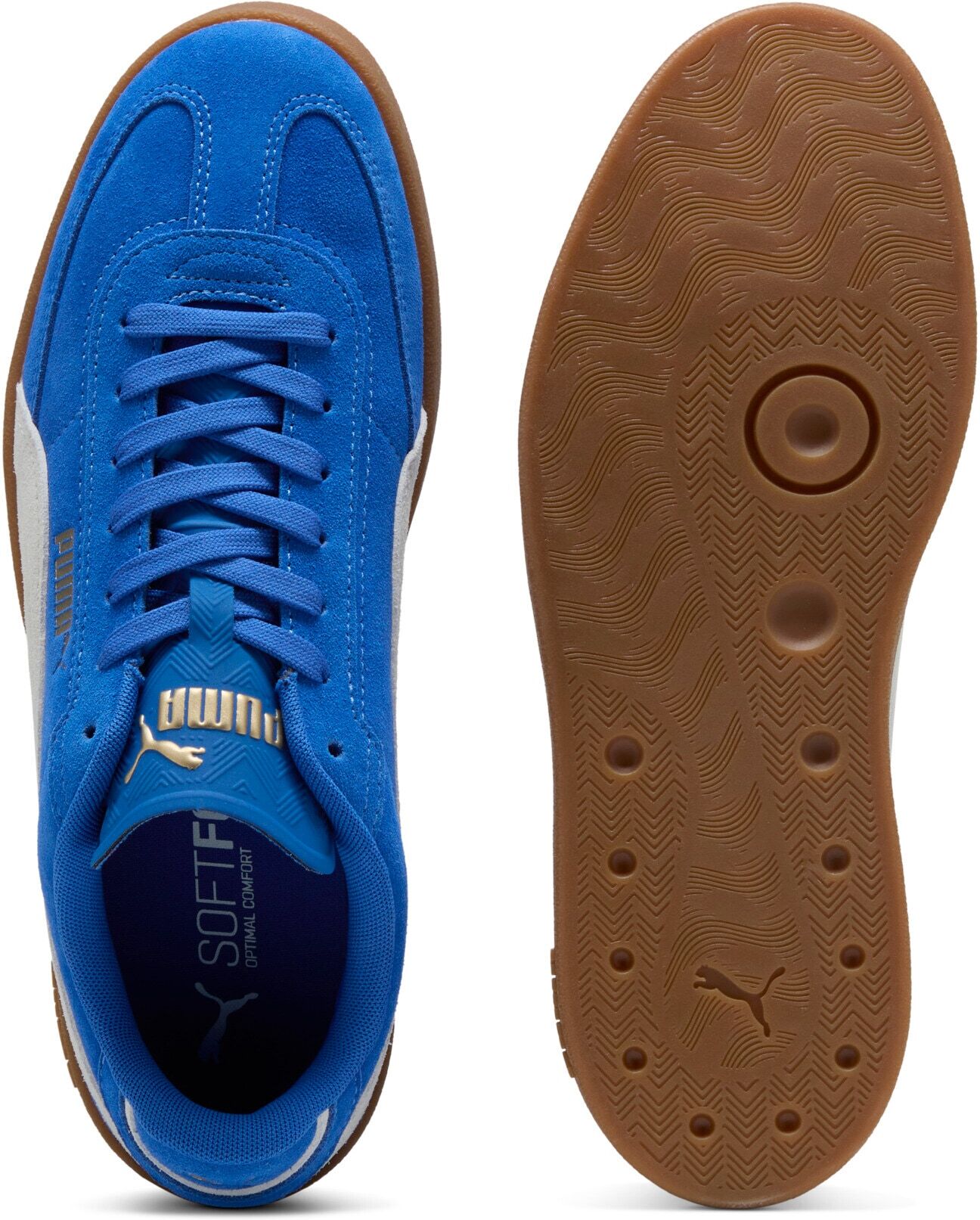 Sneaker PUMA "CLUB II ERA SUEDE", Damen, Gr. 42, mountain blau, puma weiß, Leder, unifarben, Schuhe Sneaker, für aktiven Alltag, mit SOFTFOAM+ Einlegesohle, mit Gummilaufsohle mountain blau, puma weiß 42