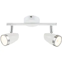 LED 8 Watt Decken Strahler beweglich Wohnzimmer Lampe Metall weiß Chrom Ring Globo 56109-2