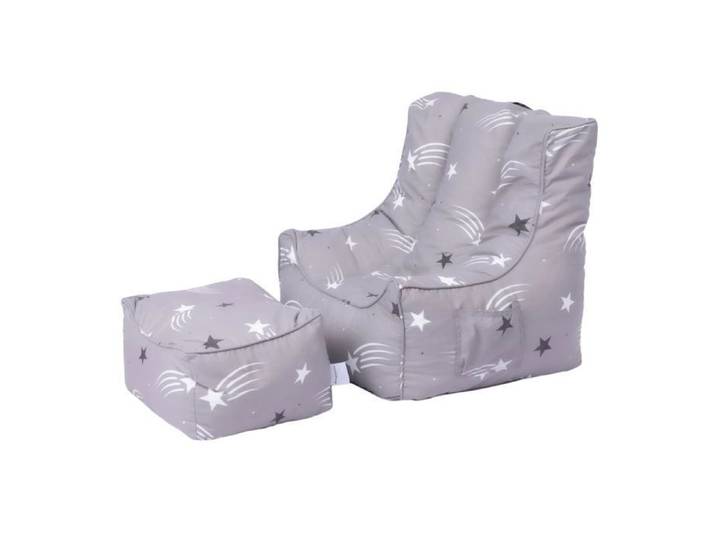 Fauteuil Pouf de jeu pour le enfants - Pouf chaise Imprimé avec repose-pieds - Pouf poire pour salon - Étoiles filantes